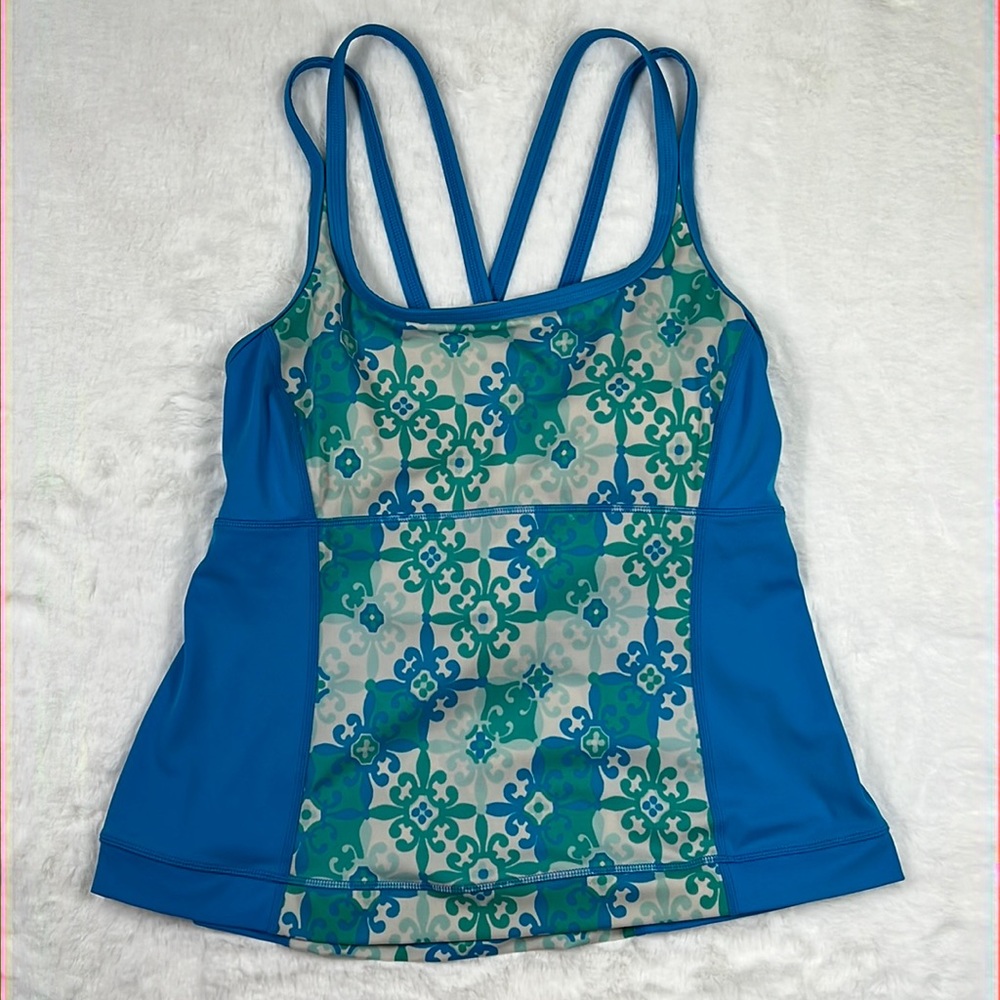 Lands’ End Tankini Swimsuit Top Size 14